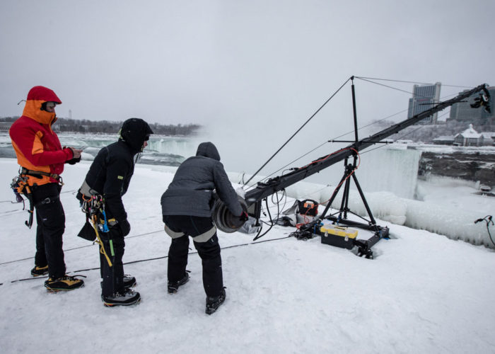 Will Gadd Climbs Niagara Falls for Red Bull Stunt Jib Operator